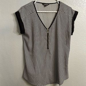 Express black and white blouse